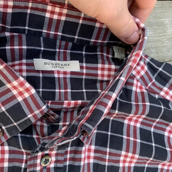 Vintage Burberry London Button Up Dress Shirt Large - Picture 6 of 8